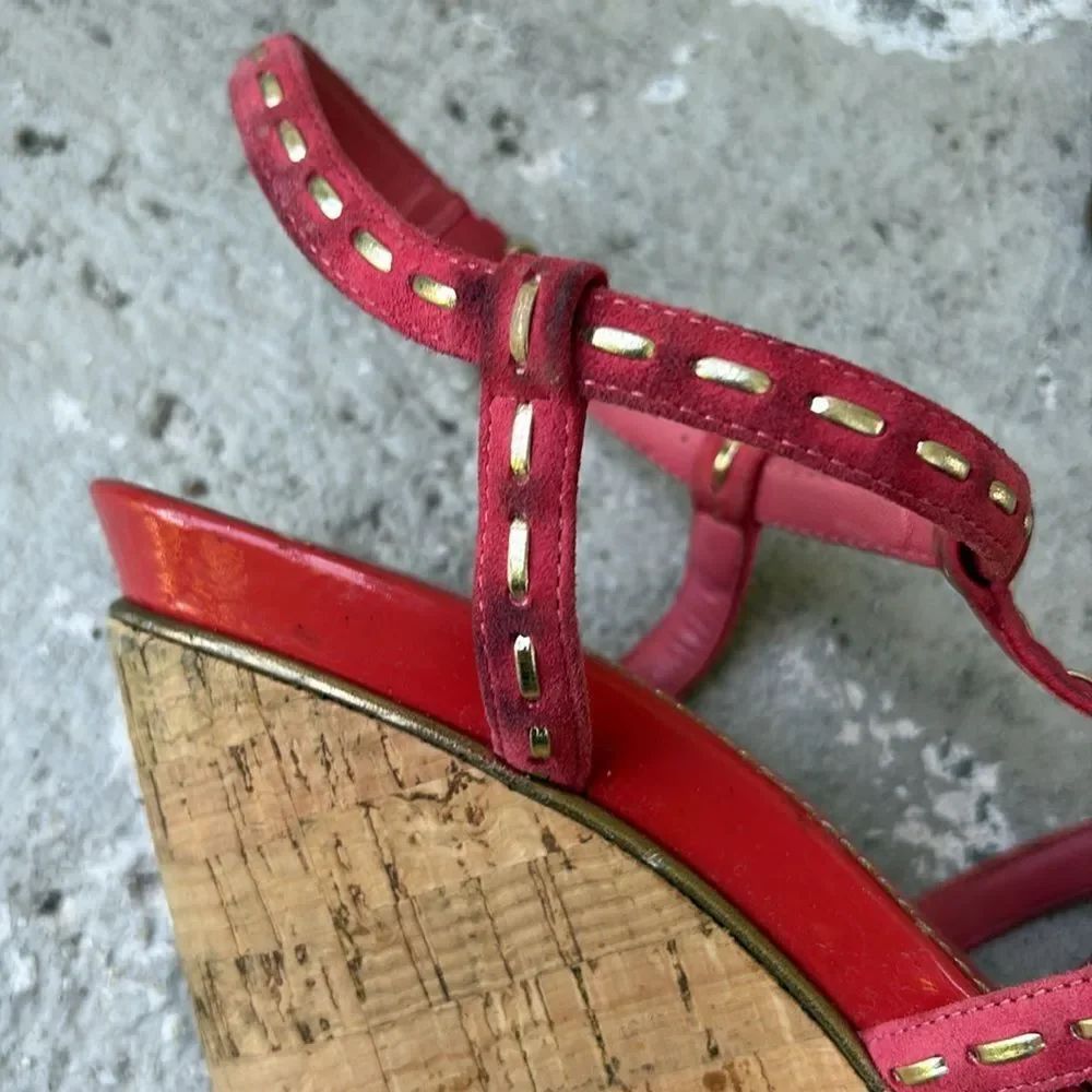 Christian Dior, pink cork wedges